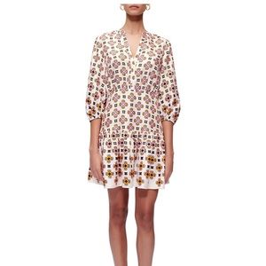 Romea 100% Silk Geometric Print Minidress size small
